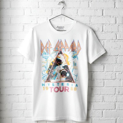 Def Leppard Hysteria Tour 1988 Men's T Shirt NWOBHM Heavy Metal Rock Band Merch