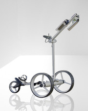 Elektro Golf Trolley Lithium-Batterie Drive GE silber mit Fernbedienung