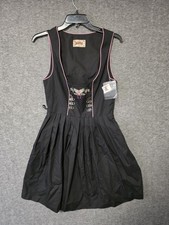 Stockerpoint Dirndl German Dress Sz 36 Oktoberfest Black Pink No Ribbon Milkmaid