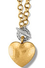 NWTag Brighton INNER CIRCLE Two Tone Heart Pendant Toggle Necklace MSRP $178