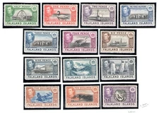 1938 Falkland Stanley Gibbons No. 146/163 - George VI - Landscapes - Animals - M