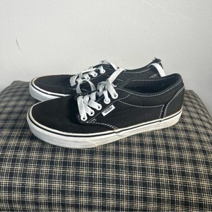 Vans Low Top Canvas Sneakers Black White Lace Up Skater Shoes Women US 7
