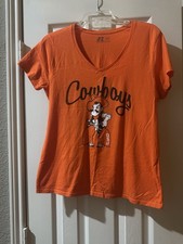 Oklahoma State Univ OSU Cowboys Pokes Tee Tshirt Ladies Medium Game Football