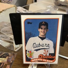 1989 Topps Greg Olson Rookie Card #161 Baltimore Orioles. rookie card picture