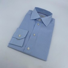 Eton Dress Shirt Men M 15 1/2 - 39 Blue White Check York Contemporary Fit Formal