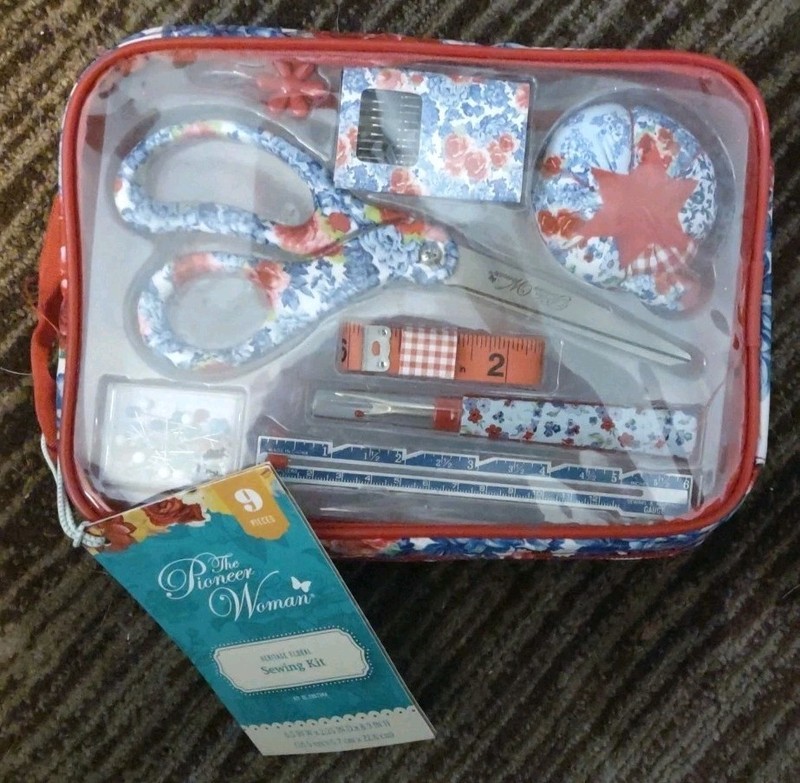 Sewing Kit - NEW - 9 Piece - The Pioneer Woman with zipper case.