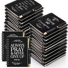 Kosiz 60 Pcs/30 Set Christian Gifts Bulk Include Spiral Notebook and Bible Ve...