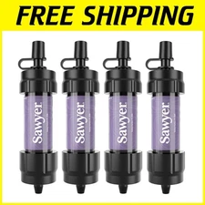 Mini Water Filter Purifier, Purple - 4-Pack