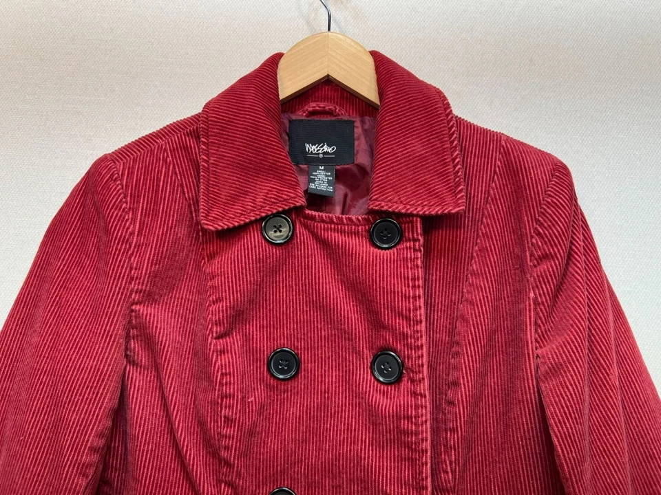 Mossimo Supply Co. Mujer Chaqueta Pana Doble Pecho Manga Larga Talla M Roja Foto 4 de 4