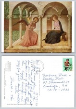 Fra Angelico Annunciation Postcard 1995 Posted Art Reproduction Florence