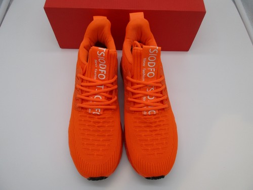 Tsiodfo Junior Kids Athletic Sport Bright Orange Knit Fashion Sneakers, Sz 5.5-6 - Picture 2 of 18