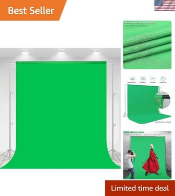 10 X 7 FT Green Screen Backdrop for Photography, Chromakey Virtual GreenScree...