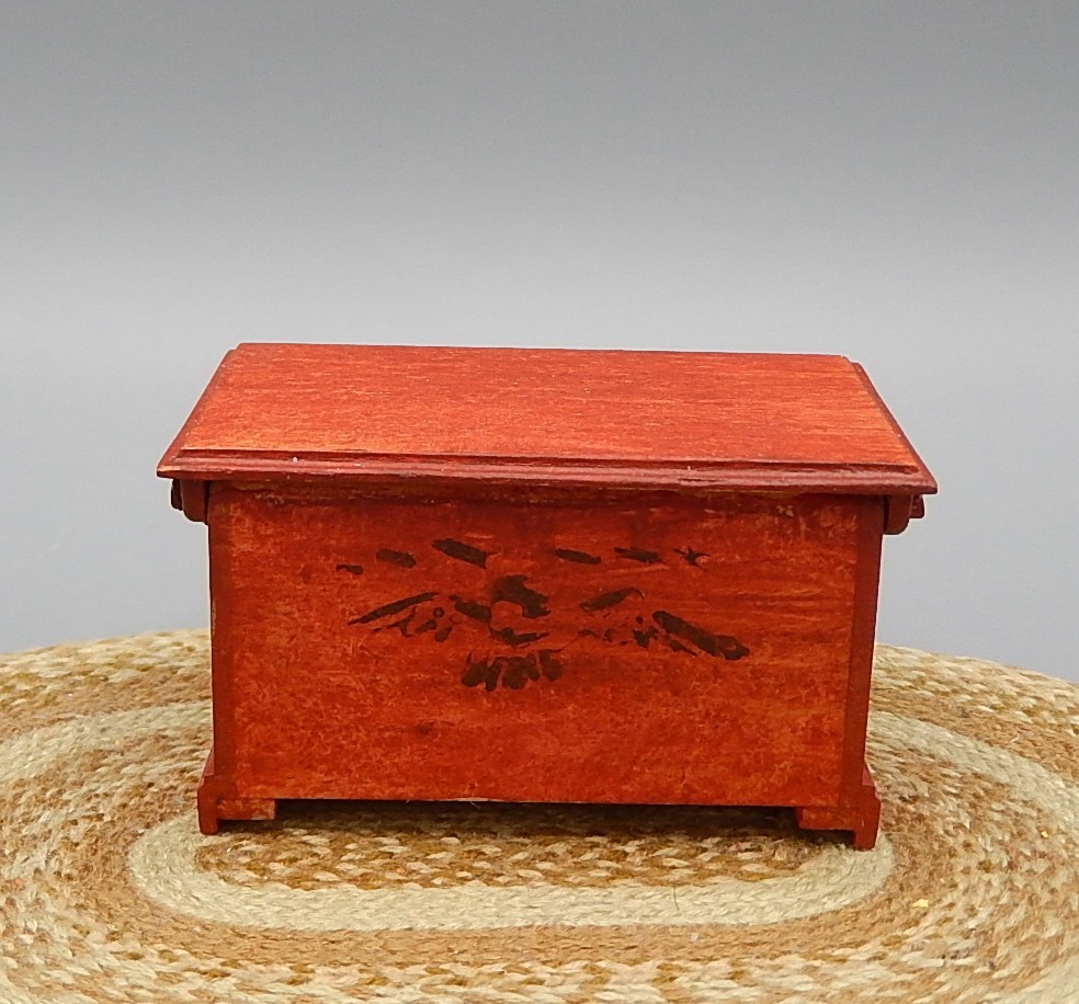 Vintage Don Perkins Early American Chest No 1 Artisan Dollhouse Miniature 1:12