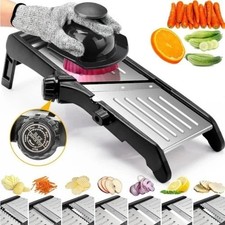 Adjustable Mandoline Food Slicer - Stainless Steel Kitchen Potato, Carrot, Onion