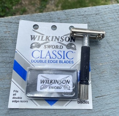 Vintage Gillette Black Super Speed Flare Tip (01) & 5 Wilkinson Blades
