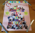 VTG TY Beanie Babies Poster - "collect them all" - Pink - (22"x17")