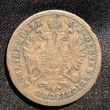 1861-A Austria 1 Kreuzer Copper Coin - VF (Very Fine) condition