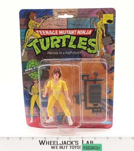 April O'Neil 10-Back Blue Stripes TMNT 1988 Playmates Action Figure NEW SEALED