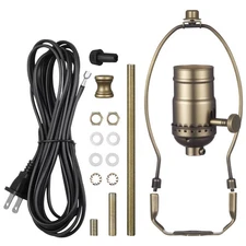 Uimoso Lamp Rewire Kit E26 Socket with 12ft Cord in Antique Bronze