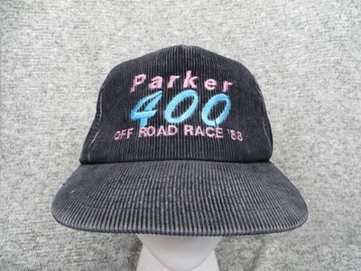 VINTAGE Parker 400 Hat Cap Snap Back Black Corduroy Off Road Race 1988 Mens 80s