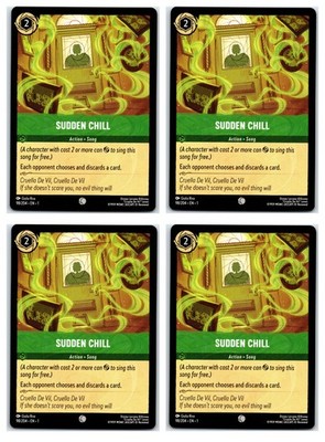 #98 Sudden Chill Common Emerald Playset x4 Disney Lorcana The First Chapter 4x