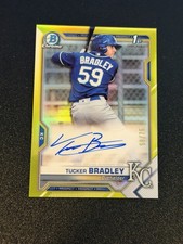 Tucker Bradley 2021 1st Bowman Chrome Prospects #CPA-TB Yellow Refractor /75