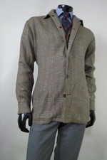 C Joseph NY Wool Hounds tooth Tweed Plaid Shirt Men’s M Made In USA