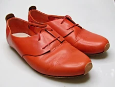 Women's CAMPER CMB Null Orange Leather Loafers Front Laces Shoes Sz 38 US 8