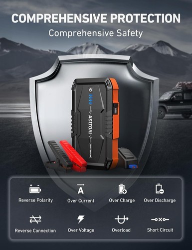 AstroAI S8 Car Battery Jump Starter 1500A Battery Pack (Orange) BRAND NEW - Picture 6 of 15