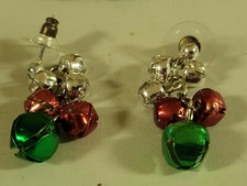 Christmas Bells Dangle Pierced Earrings Holiday Jingle Bells Festive