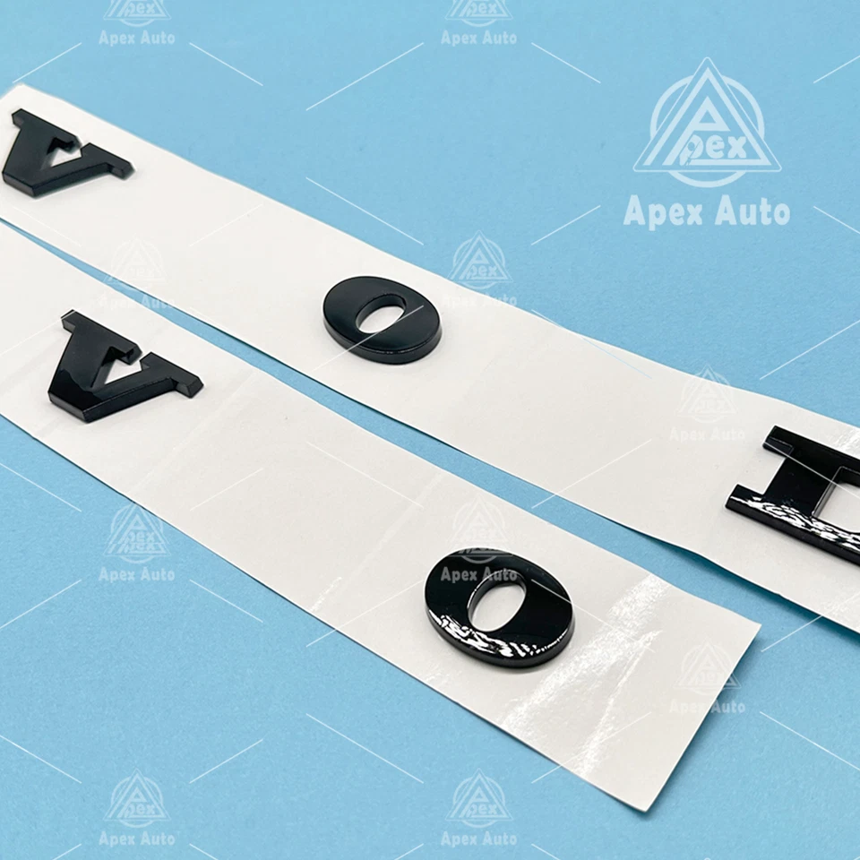 Raised Rear Trunk Lid Badge For Volvo Letter Nameplate Emblem Sport Gloss Black Foto 2 de 4