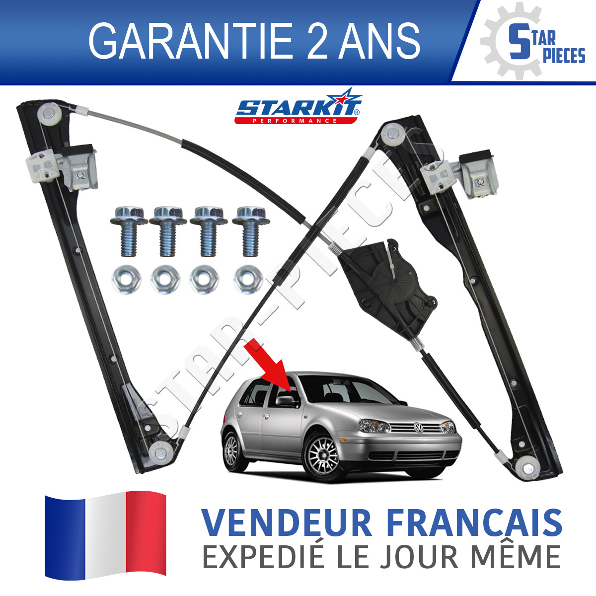 Leve vitre avant droit Golf 4 Bora mecanisme de remplacement de vitre electrique