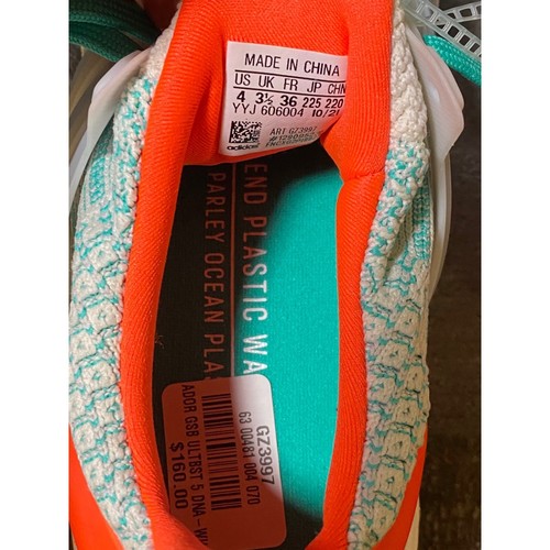 KID'S Adidas SIZE 4Y UltraBoost 5.0 DNA J White Mint Rush GZ3997 NEW - Picture 11 of 11