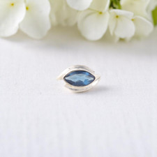 London Blue Topaz Gemstone 925 Sterling Silver Jewelry Ring For Anniversary Gift