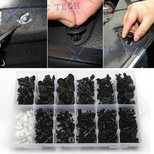 350Pcs Car Body Plastic Push Pin Rivet Fasteners Panel Trim Moulding