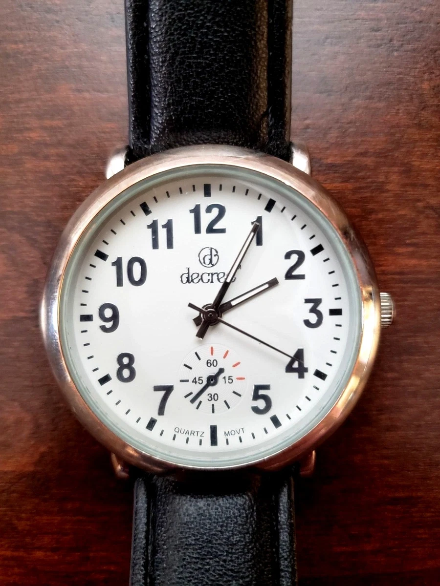 Black watch with white face sale
