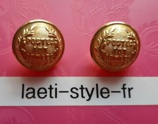 B01K05 lot de 2 boutons d'uniforme postes aux armées D 21 mm militaire