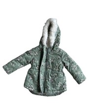 the childrens place long sleeve floral parka jacket Girls Green 12-24