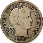 1906-D Barber Dime 10c in Good G+ * Original Surfaces * 1906D