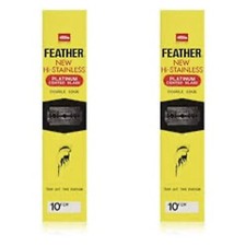 400 Feather Double Edge Razor Blades Platinum Coated Hi-Stainless Steel 2 X 200