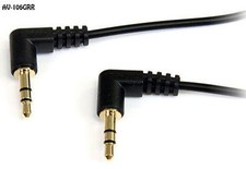 6ft. Slim 3.5mm M/M Right Angle Stereo Audio Cable, Gold-Plated - AV-106GRR