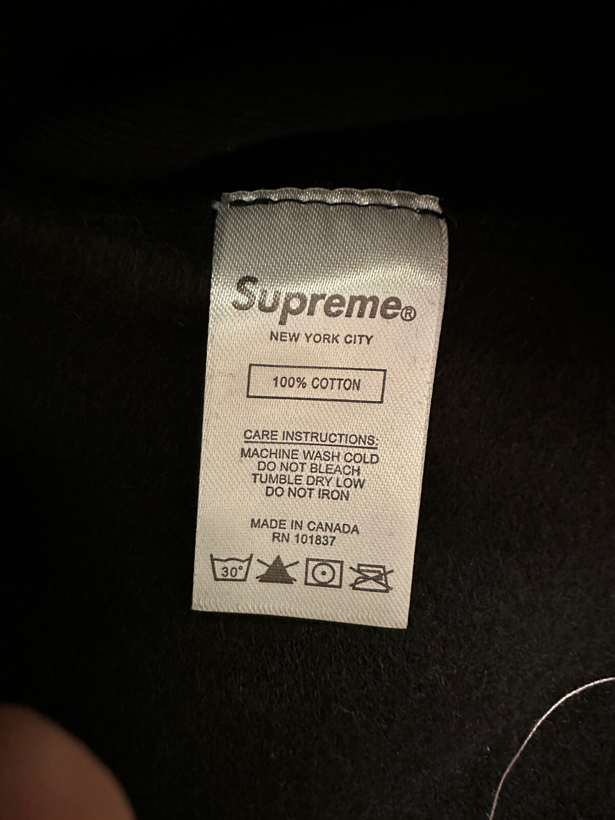 Supreme Box Logo Hoodie Black Hooded Sweatshirt Size Large FW21