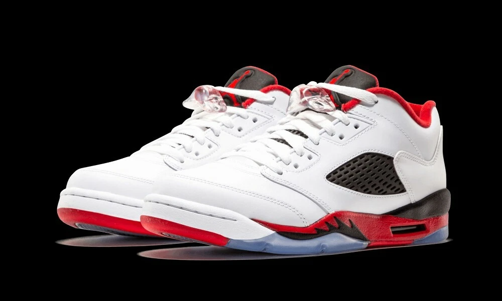 Air Jordan 5 Retro Low GS UK 6 EUR 39 White Fire Red Black New 314338 101 |  eBay