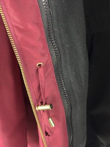 Catherines Burgundy Raincoat w/Detachable Hood & Lining 2X Zip up & Drawstring - Picture 13 of 20