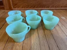 LOT OF 7 FIRE KING JADEITE SWIRL SHELL TEA CUP ANCHOR HOCKING