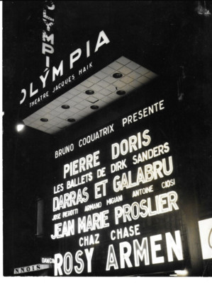 MUSIC HALL PHOTOGRAPH FRONT OLYMPIA 1950s GALABRU DARRAS PROSLIER...