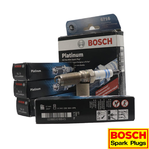 New Set of 4 Genuine Bosch Platinum Spark Plug 6716 for Buick/ Chevy/ GMC/ Isuzu