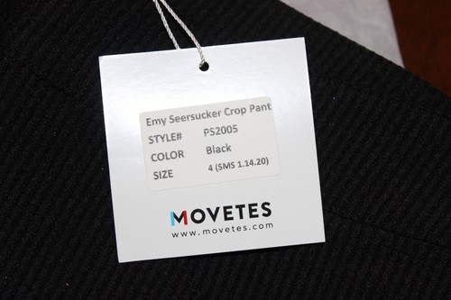 NUOVO MOVETES LINEA DONNA PANTALONI EMY CAPRI TINTA UNITA NERO TAGLIA 4 ALTA QUALITÀ - Foto 10 di 10
