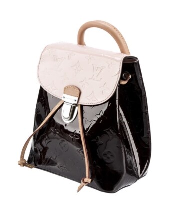 Authentic Louis Vuitton Vernice Vintage Backpack Louis Vuitton Monogram Coated Canvas and Black Vernis Hot  main image 4
