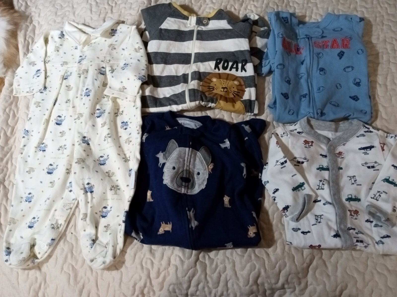 Baby Boy sleepers lot of 5 size 3 and 36 months Carter's, Gerber, etc. EUC eBay